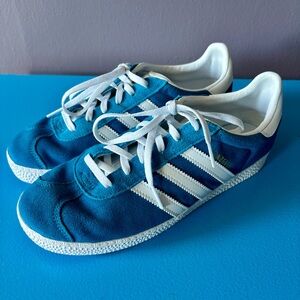Blue Adidas Gazelles